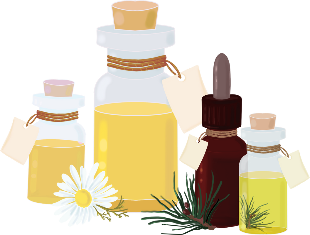 Essential Oils in Glass Bottles